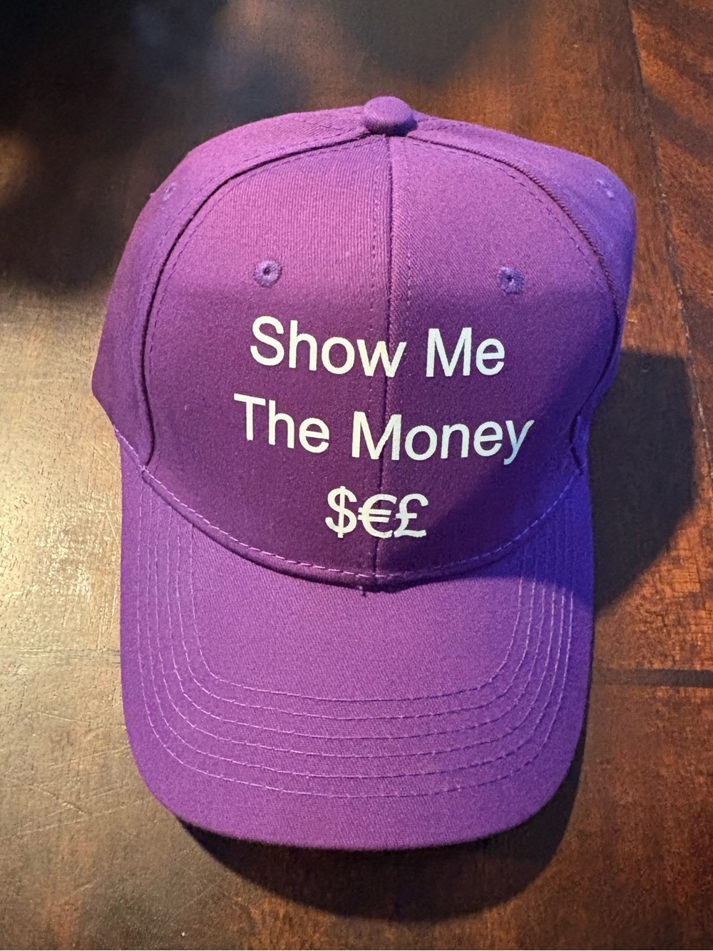 Purple 'Show Me The Money' Baseball Cap